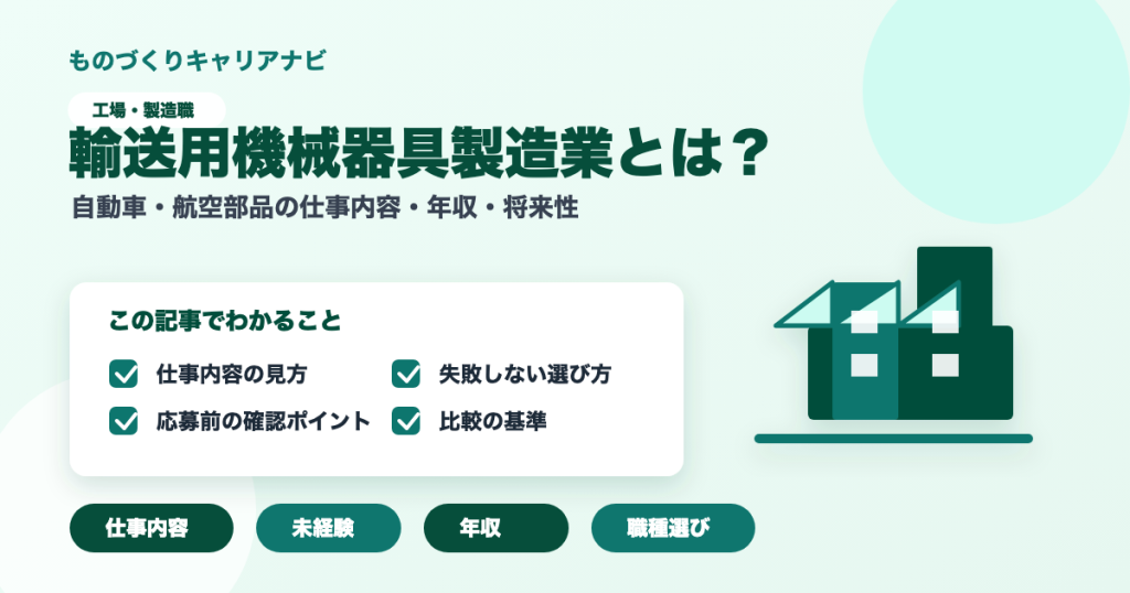 輸送用機械器具製造業とは？の要点を図解したアイキャッチ画像