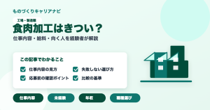 食肉加工はきつい？の要点を図解したアイキャッチ画像