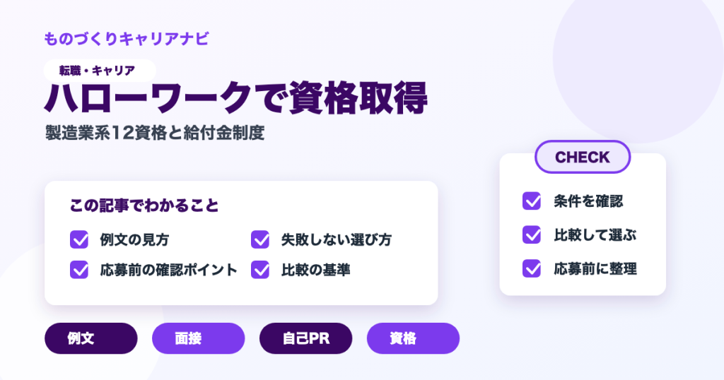 ハローワークで資格取得の要点を図解したアイキャッチ画像