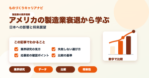 アメリカの製造業衰退から学ぶの要点を図解したアイキャッチ画像