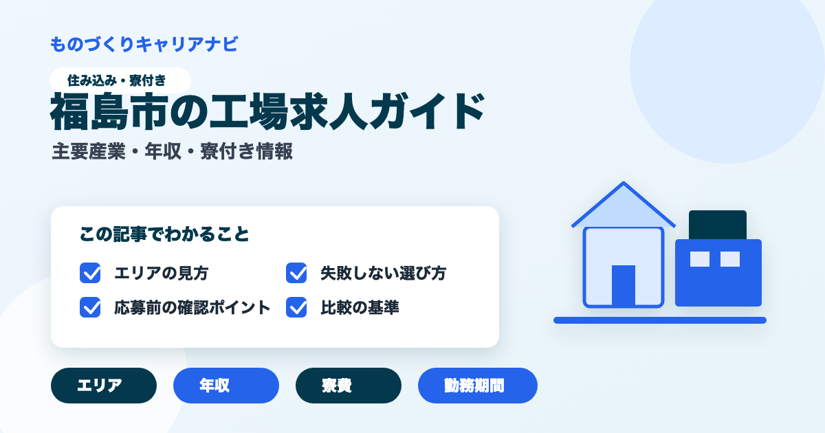 福島市の工場求人ガイドの要点を図解したアイキャッチ画像