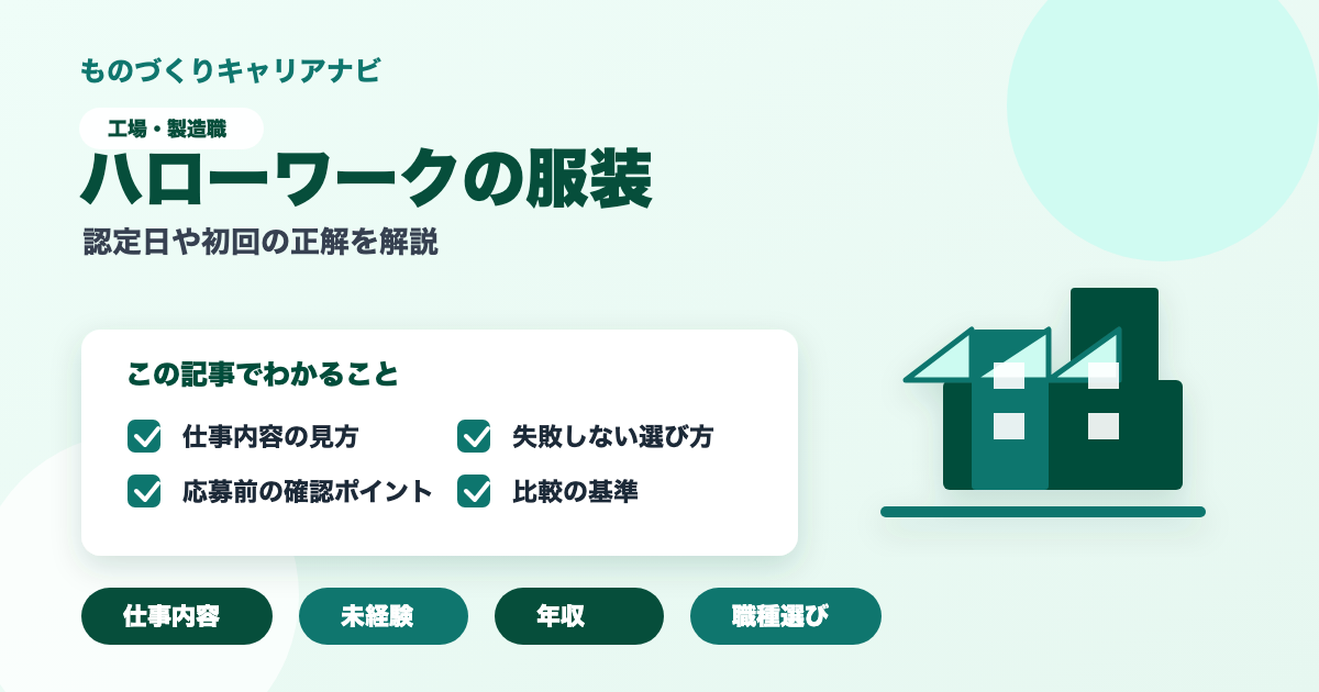 ハローワークの服装の要点を図解したアイキャッチ画像