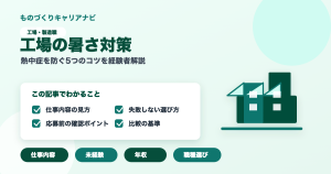 工場の暑さ対策の要点を図解したアイキャッチ画像