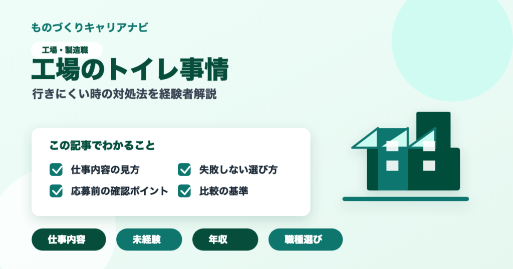 工場のトイレ事情の要点を図解したアイキャッチ画像
