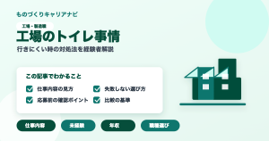 工場のトイレ事情の要点を図解したアイキャッチ画像