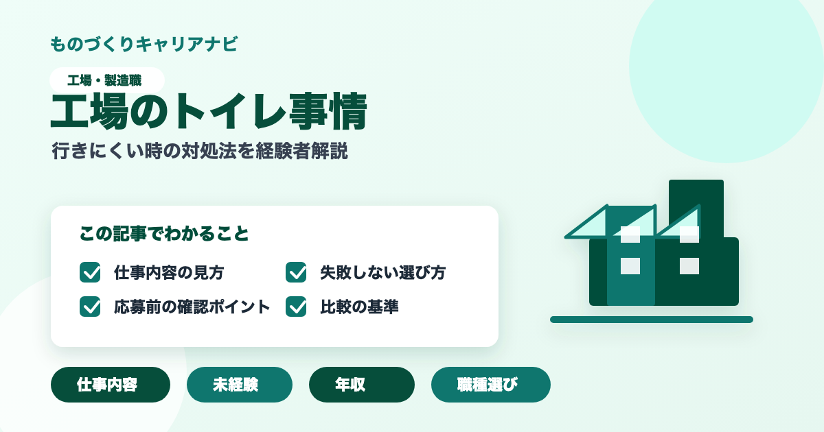 工場のトイレ事情の要点を図解したアイキャッチ画像