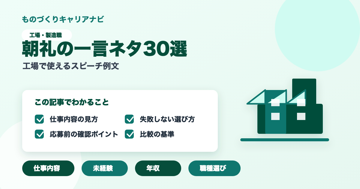 朝礼の一言ネタ30選の要点を図解したアイキャッチ画像
