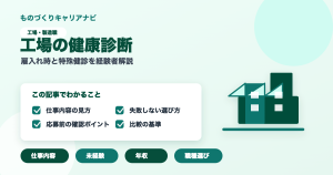 工場の健康診断の要点を図解したアイキャッチ画像