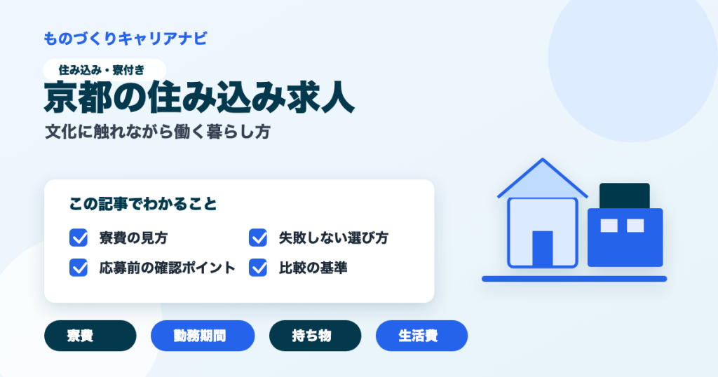 京都の住み込み求人の要点を図解したアイキャッチ画像
