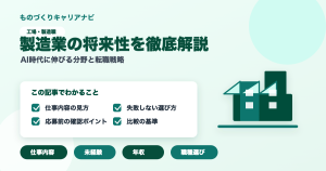 製造業の将来性を徹底解説の要点を図解したアイキャッチ画像