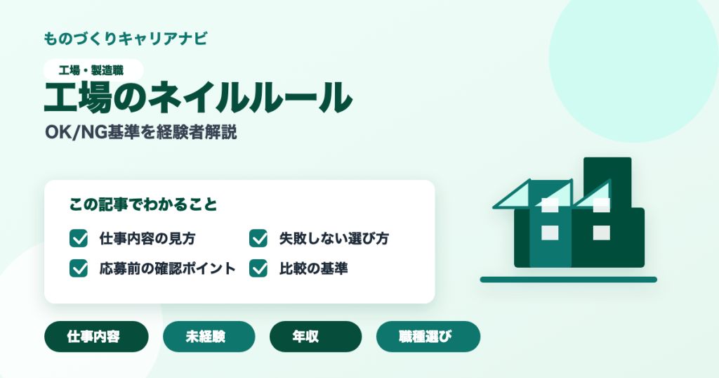 工場のネイルルールの要点を図解したアイキャッチ画像
