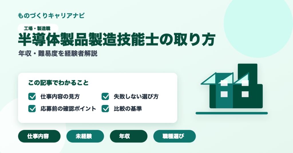 半導体製品製造技能士の取り方の要点を図解したアイキャッチ画像
