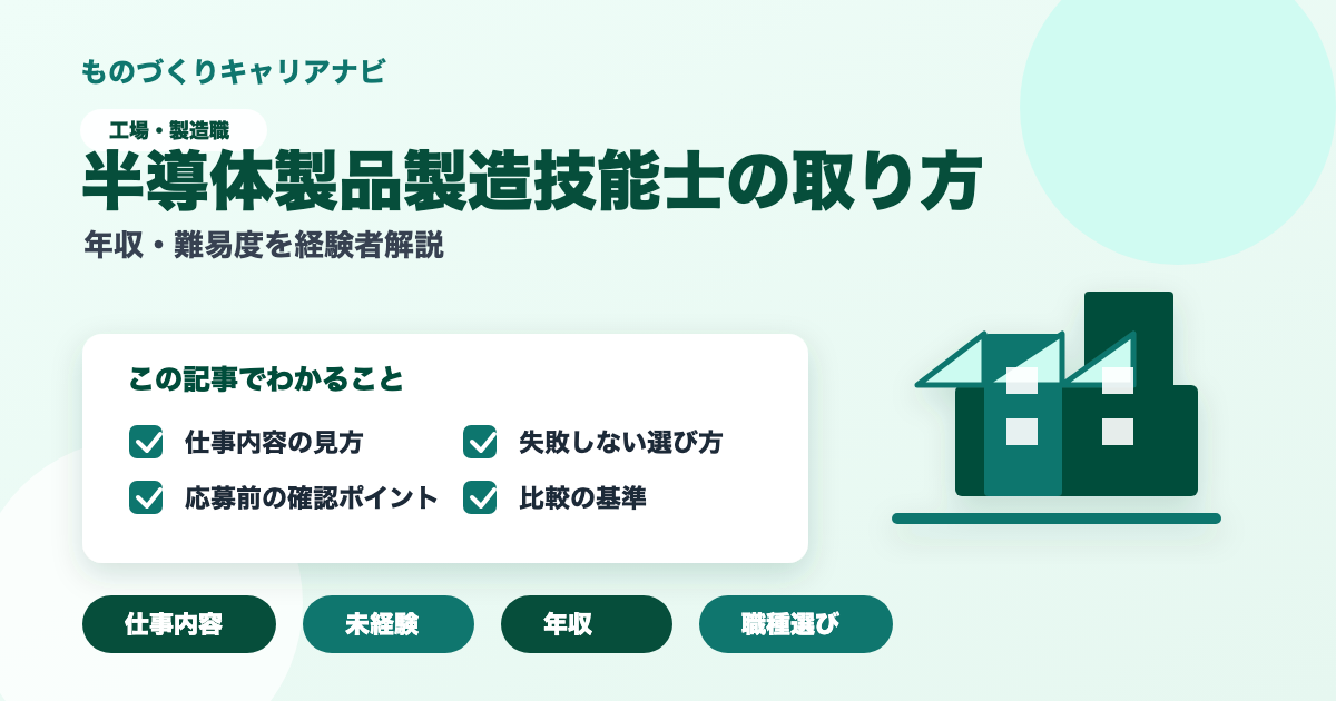 半導体製品製造技能士の取り方の要点を図解したアイキャッチ画像
