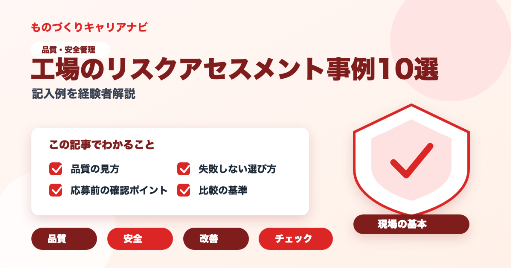 工場のリスクアセスメント事例10選の要点を図解したアイキャッチ画像