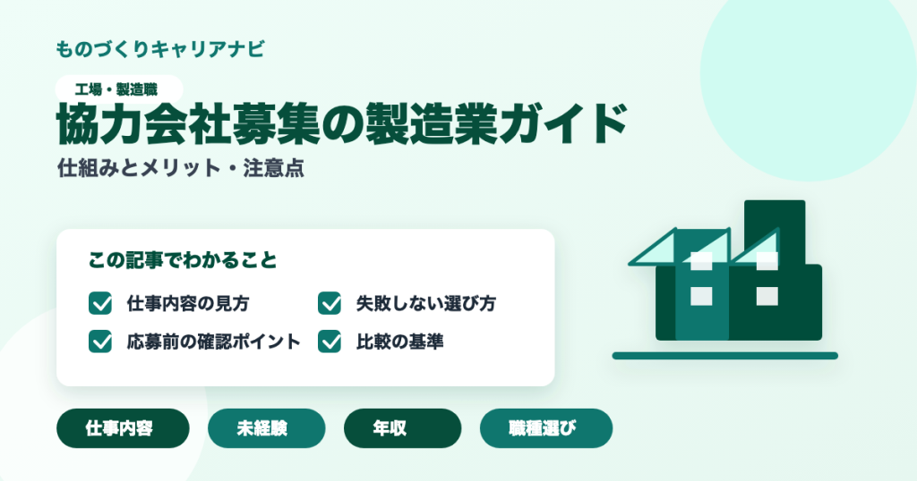 協力会社募集の製造業ガイドの要点を図解したアイキャッチ画像