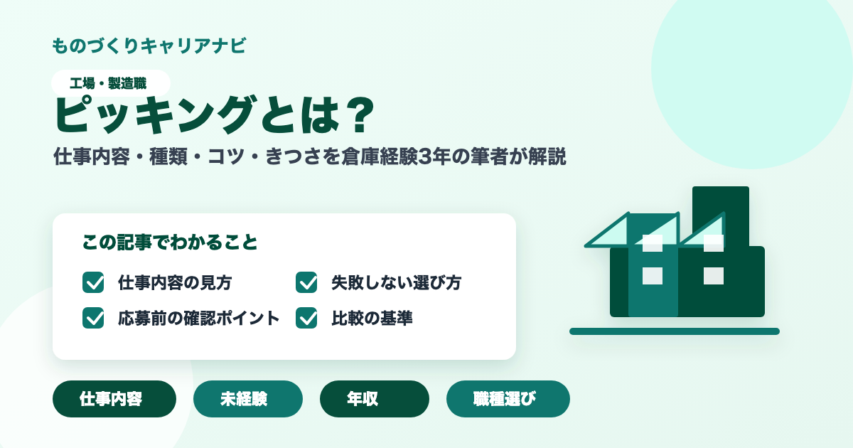 ピッキングとは？の要点を図解したアイキャッチ画像