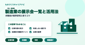 製造業の展示会一覧と活用法の要点を図解したアイキャッチ画像