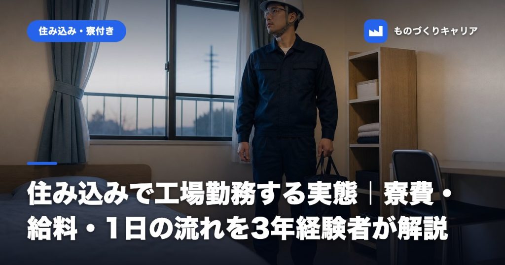 住み込みで工場勤務する実態｜寮費・給料・1日の流れを3年経験者が解説