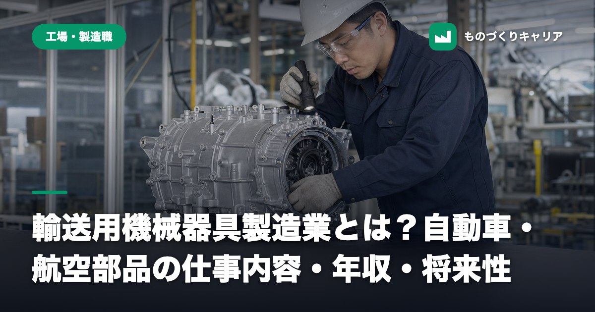 輸送用機械器具製造業とは？自動車・航空部品の仕事内容・年収・将来性