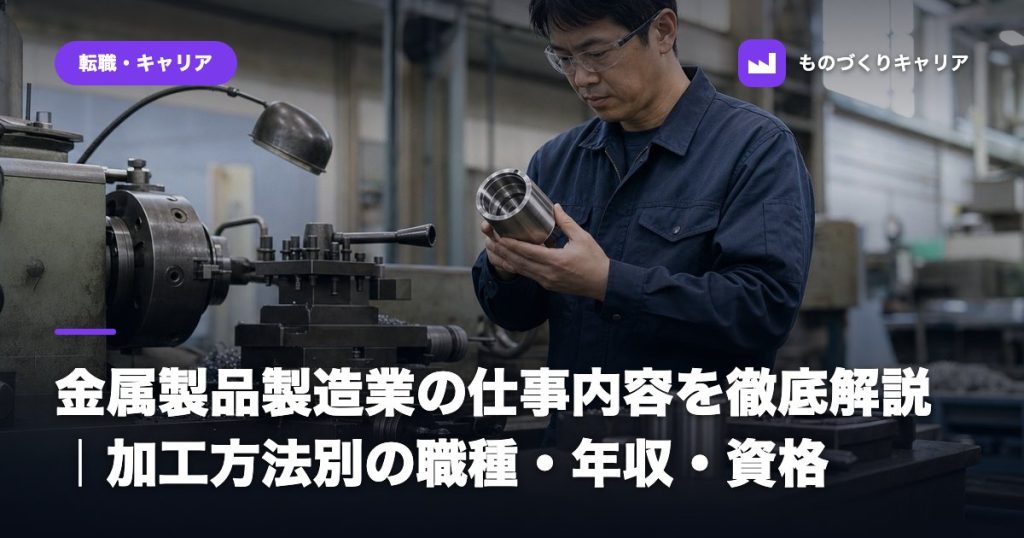 金属製品製造業の仕事内容を徹底解説｜加工方法別の職種・年収・資格