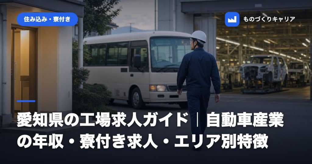 愛知県の工場求人ガイド｜自動車産業の年収・寮付き求人・エリア別特徴