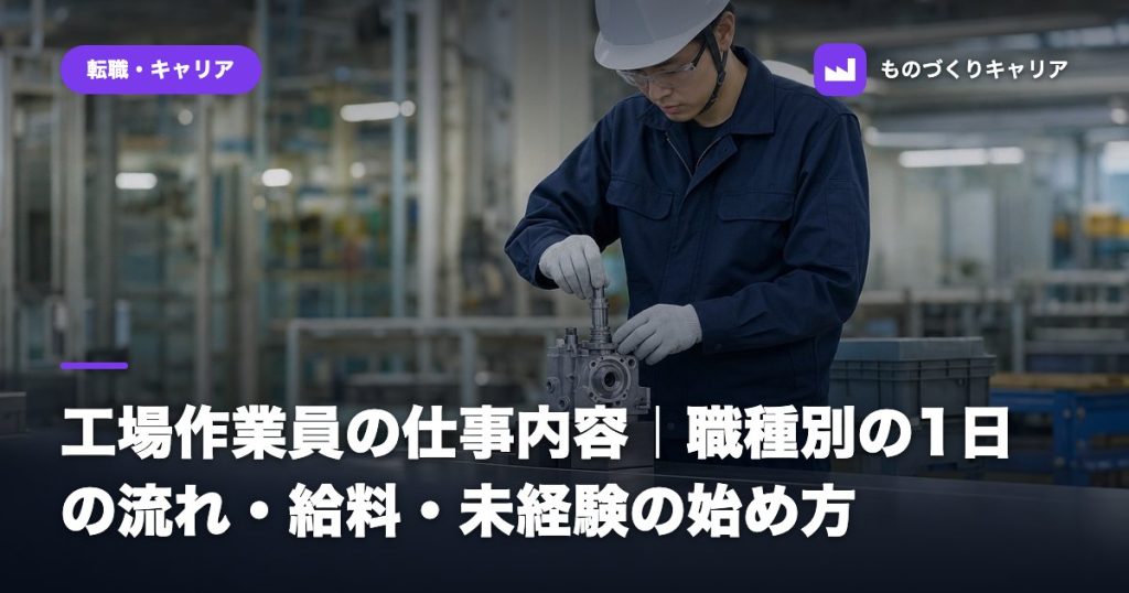 工場作業員の仕事内容｜職種別の1日の流れ・給料・未経験の始め方