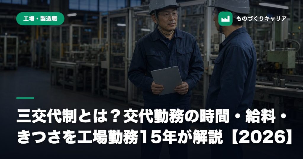 三交代制とは？交代勤務の時間・給料・きつさを工場勤務15年が解説【2026】