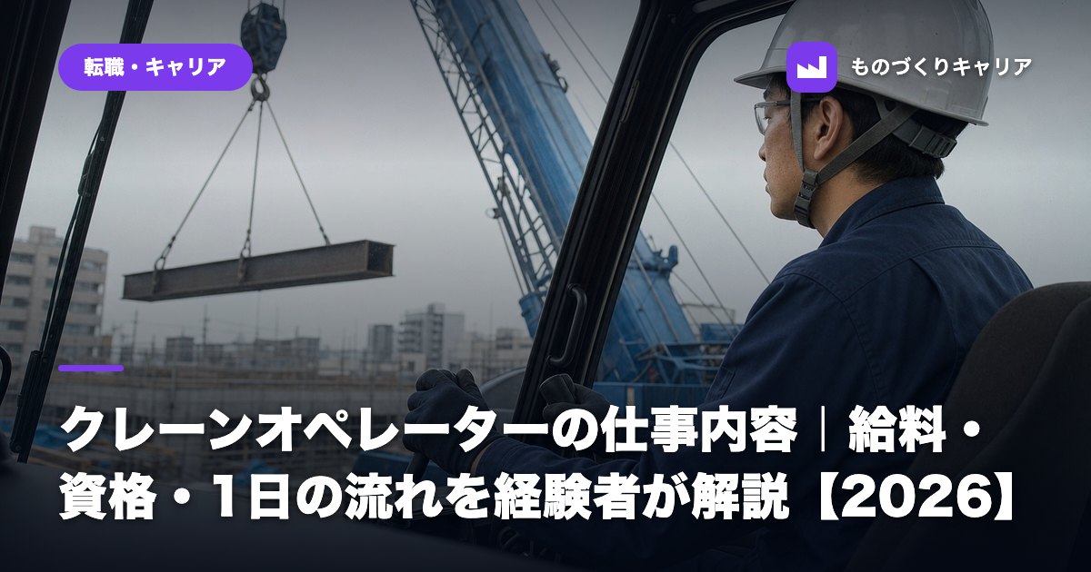 クレーンオペレーターの仕事内容｜給料・資格・1日の流れを経験者が解説【2026】