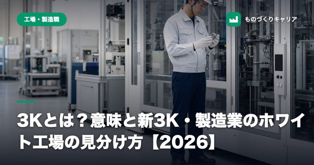 3Kとは？意味と新3K・製造業のホワイト工場の見分け方【2026】