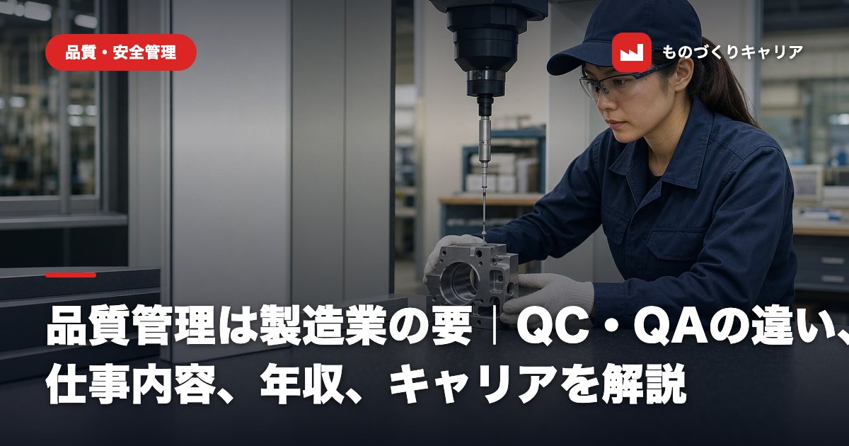 品質管理は製造業の要｜QC・QAの違い、仕事内容、年収、キャリアを解説
