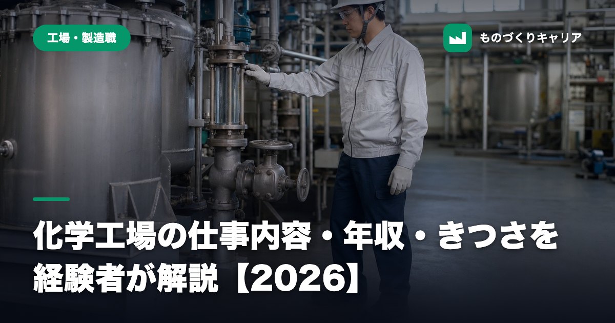 化学工場の仕事内容・年収・きつさを経験者が解説【2026】