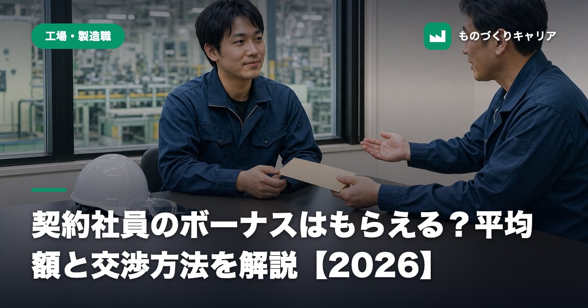 契約社員のボーナスはもらえる？平均額と交渉方法を解説【2026】
