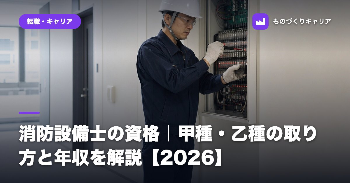 消防設備士の資格|甲種・乙種の取り方と年収を解説【2026】