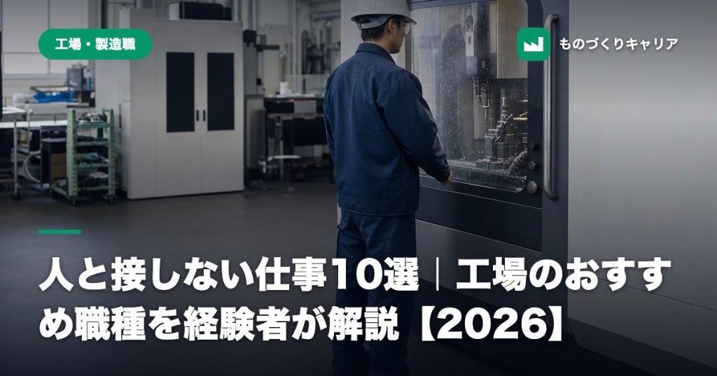 人と接しない仕事10選｜工場のおすすめ職種を経験者が解説【2026】