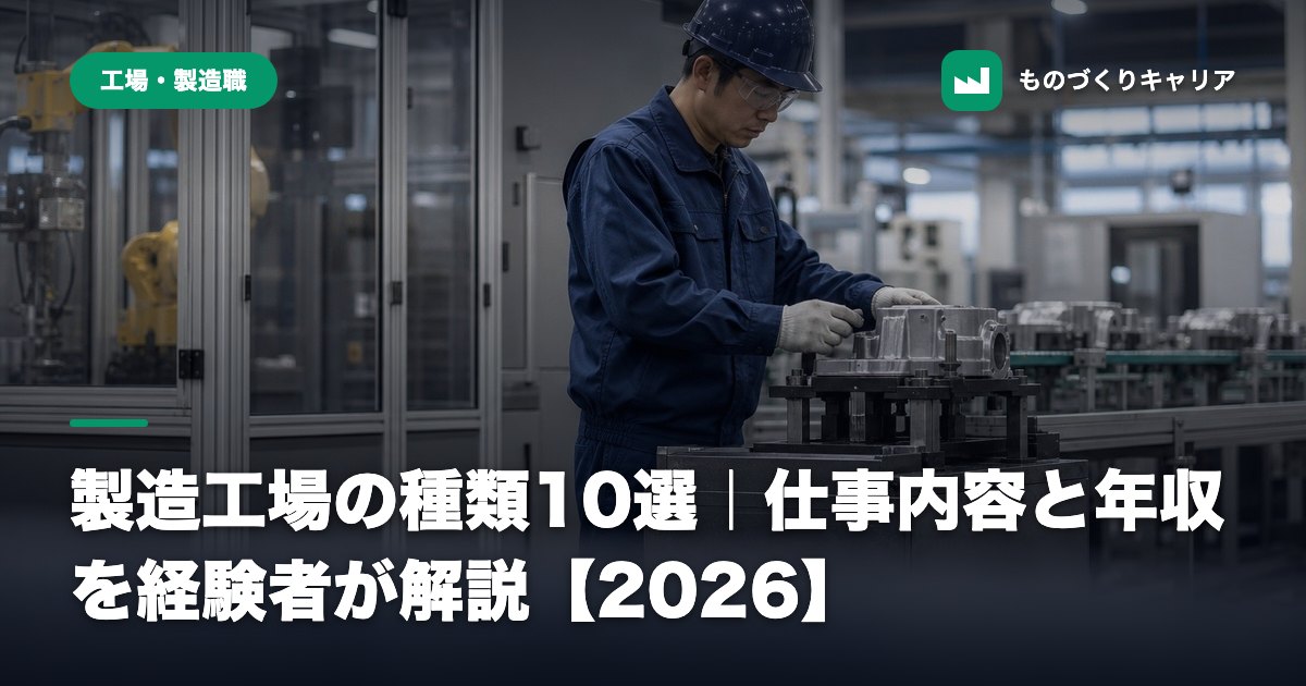 製造工場の種類10選｜仕事内容と年収を経験者が解説【2026】