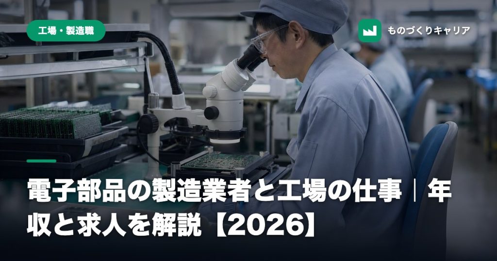 電子部品の製造業者と工場の仕事｜年収と求人を解説【2026】