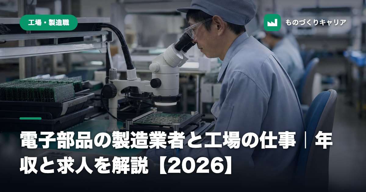 電子部品の製造業者と工場の仕事｜年収と求人を解説【2026】