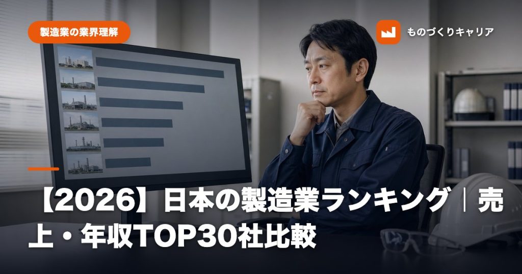 【2026】日本の製造業ランキング｜売上・年収TOP30社比較