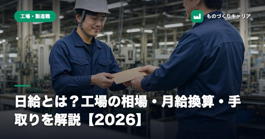 日給とは？工場の相場・月給換算・手取りを解説【2026】