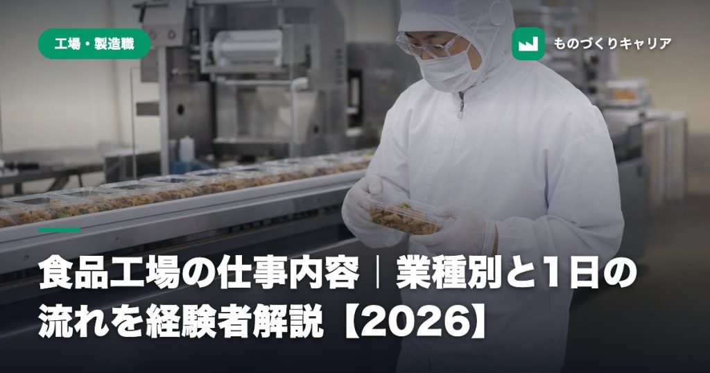 食品工場の仕事内容｜業種別と1日の流れを経験者解説【2026】
