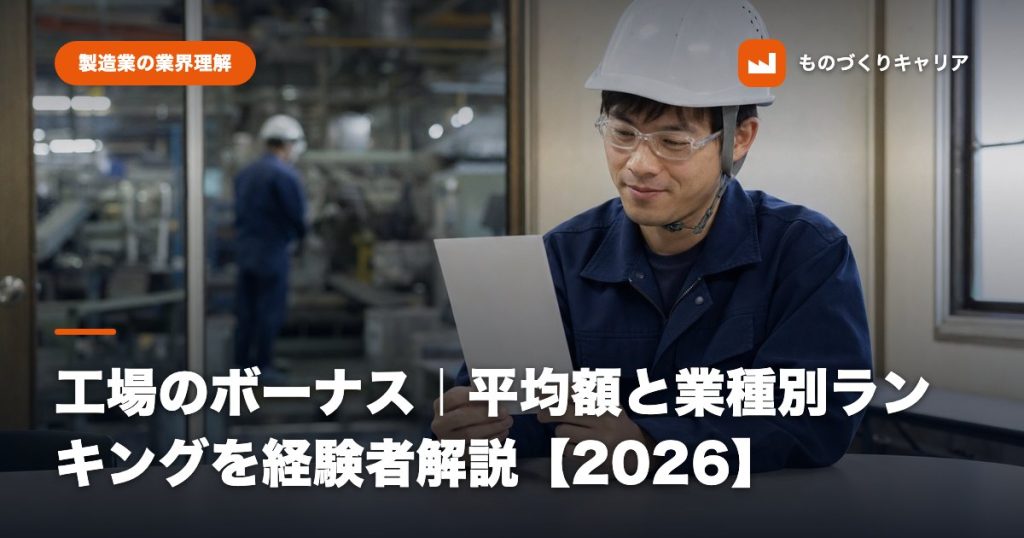 工場のボーナス｜平均額と業種別ランキングを経験者解説【2026】