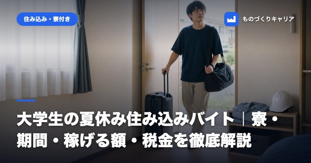 大学生の夏休み住み込みバイト｜寮・期間・稼げる額・税金を徹底解説