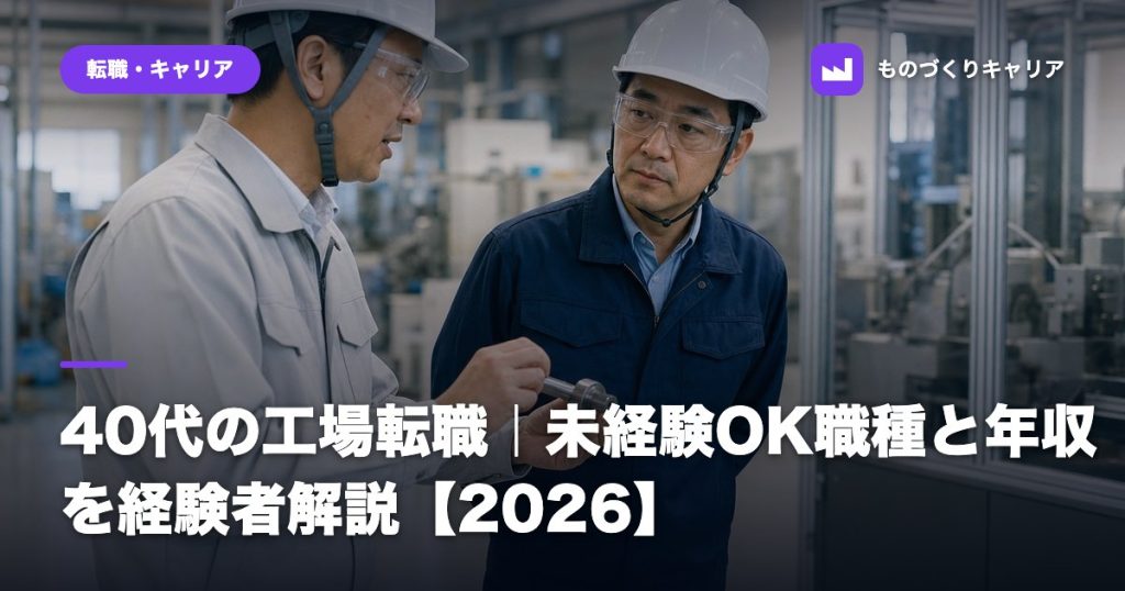 40代の工場転職｜未経験OK職種と年収を経験者解説【2026】