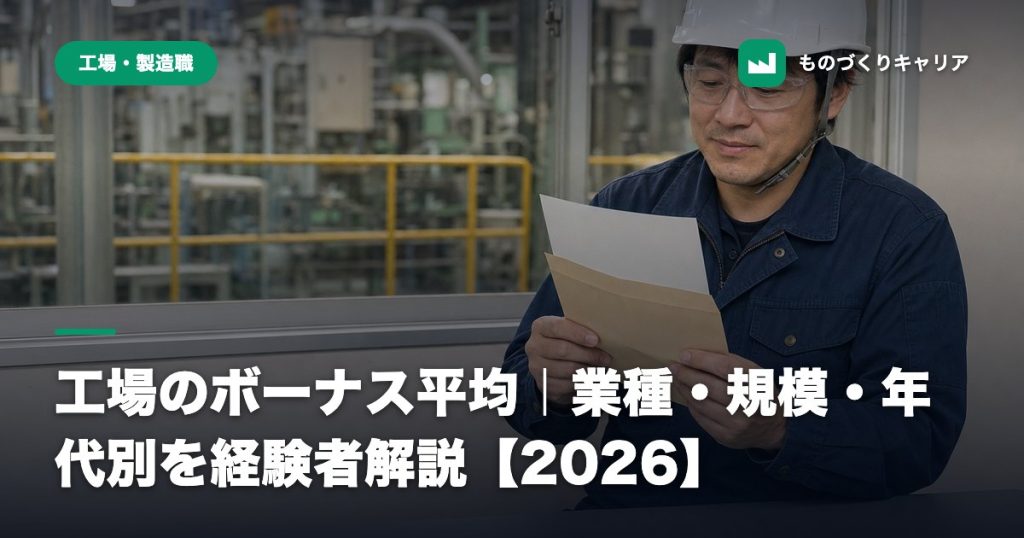 工場のボーナス平均｜業種・規模・年代別を経験者解説【2026】
