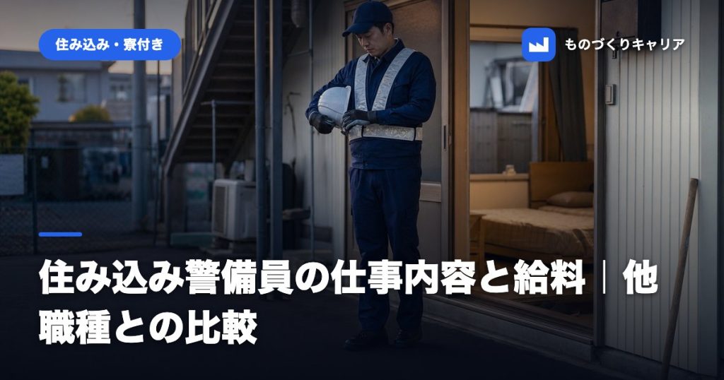 住み込み警備員の仕事内容と給料｜他職種との比較