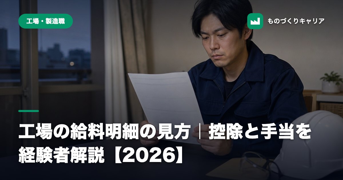 工場の給料明細の見方｜控除と手当を経験者解説【2026】