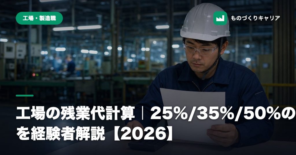 工場の残業代計算｜25%/35%/50%の条件を経験者解説【2026】
