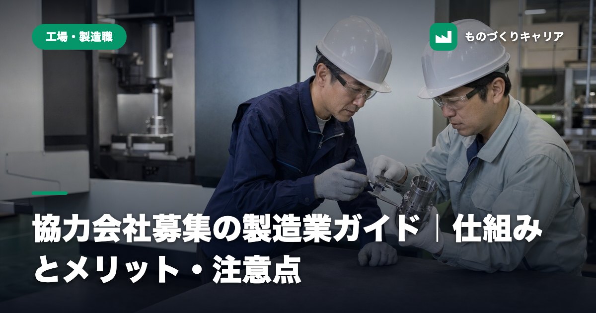 協力会社募集の製造業ガイド｜仕組みとメリット・注意点