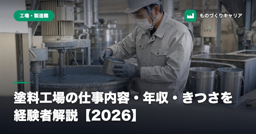 塗料工場の仕事内容・年収・きつさを経験者解説【2026】