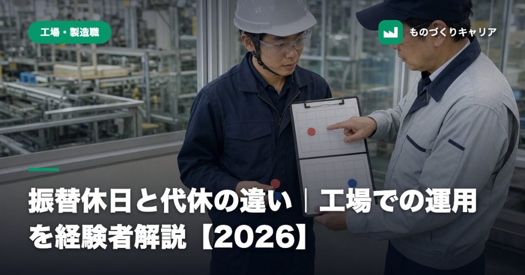 振替休日と代休の違い｜工場での運用を経験者解説【2026】